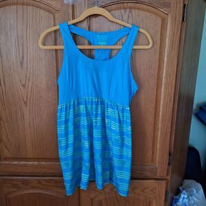 Tek Gear Yoga Womens Size L Green & Blue Long Racerback Tank Top